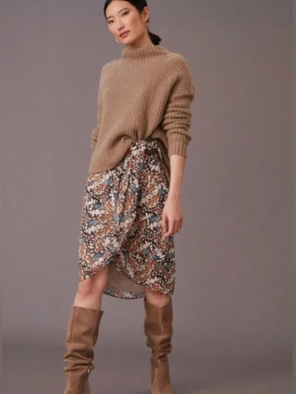 Anthropologie Hutch Butterfly Print Wrap Midi Skirt Boho Whimsical Size 8